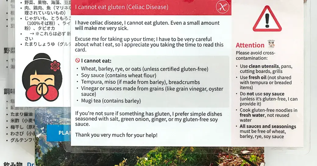 Gluten-Free Travel in Japan